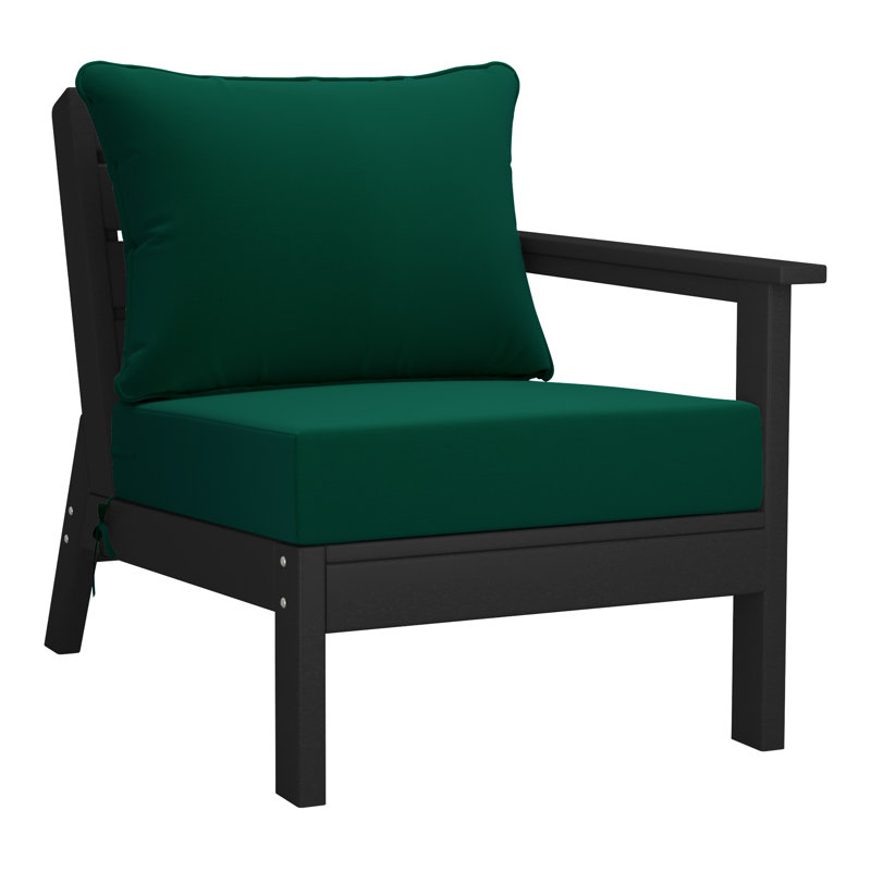 Fauteuil à assise profonde avec coussins profonds, Vert, Noir, noir, noir, noir