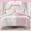 Ensemble de literie pour grand lit rose, édredon en microfibre avec broderie à nœuds floraux