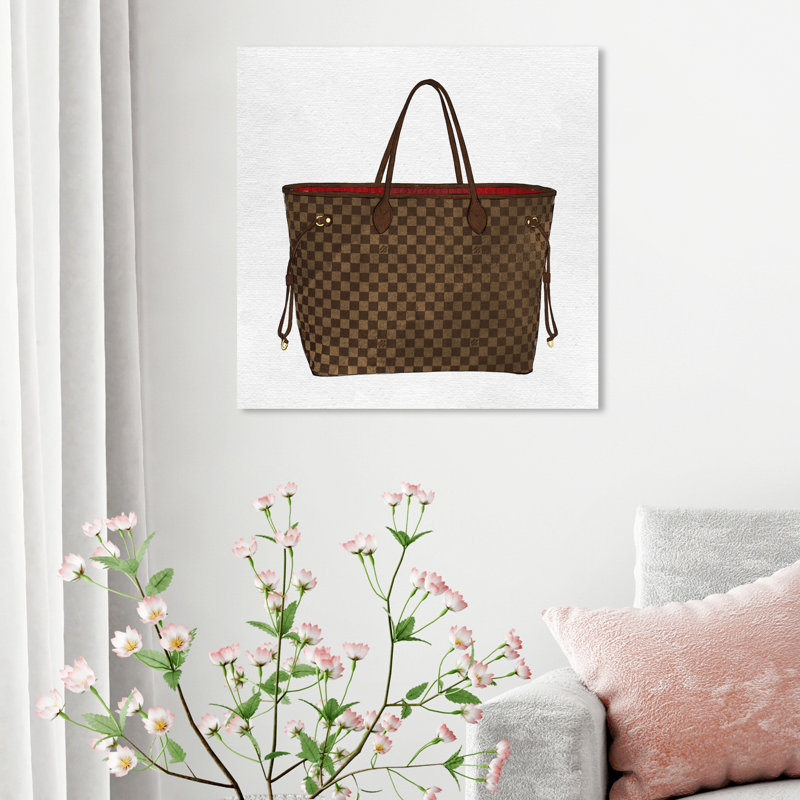 Sac à main Fashion and Glam Royal Chocolate - impression, Toile tendue, H 20 po x l 20 po