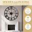 Horloge murale vintage en fer de 60 cm (23,6 pouces) avec chiffres romains et mouvement silencieux-1322887804