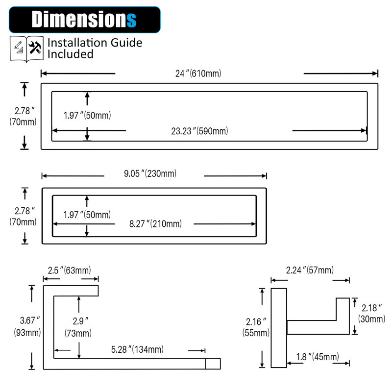 5 Piece Bathroom Hardware Set, Brushed Nickel