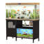 Support d'aquarium, support d'aquarium avec tablette ouverte, support d'aquarium robuste, accessoires d'aquarium, finition grain de bois noir