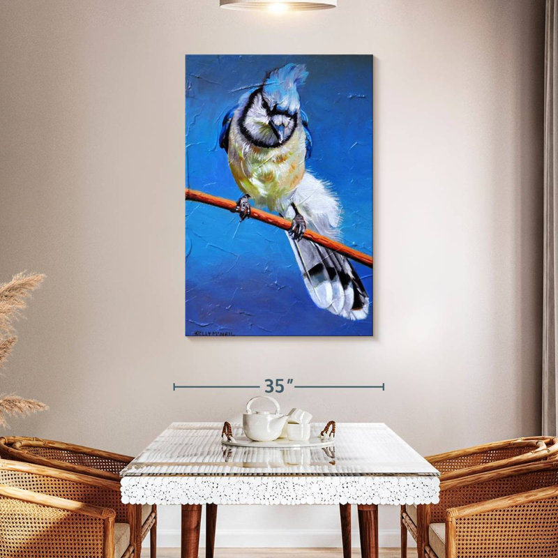 Brampt Blue Jay On A Branch, 48" H x 32" W
