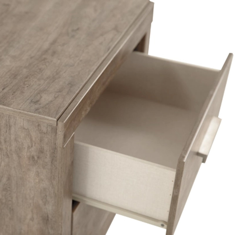 Table de chevet Kulv, 2 tiroirs de rangement, stratifié gris taupe moderne 24 pouces