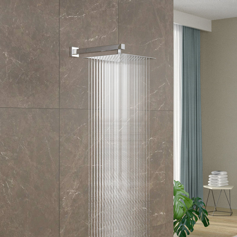 Pomme de douche à extension de bras de douche réglable de 16 pouces, Chrome poli