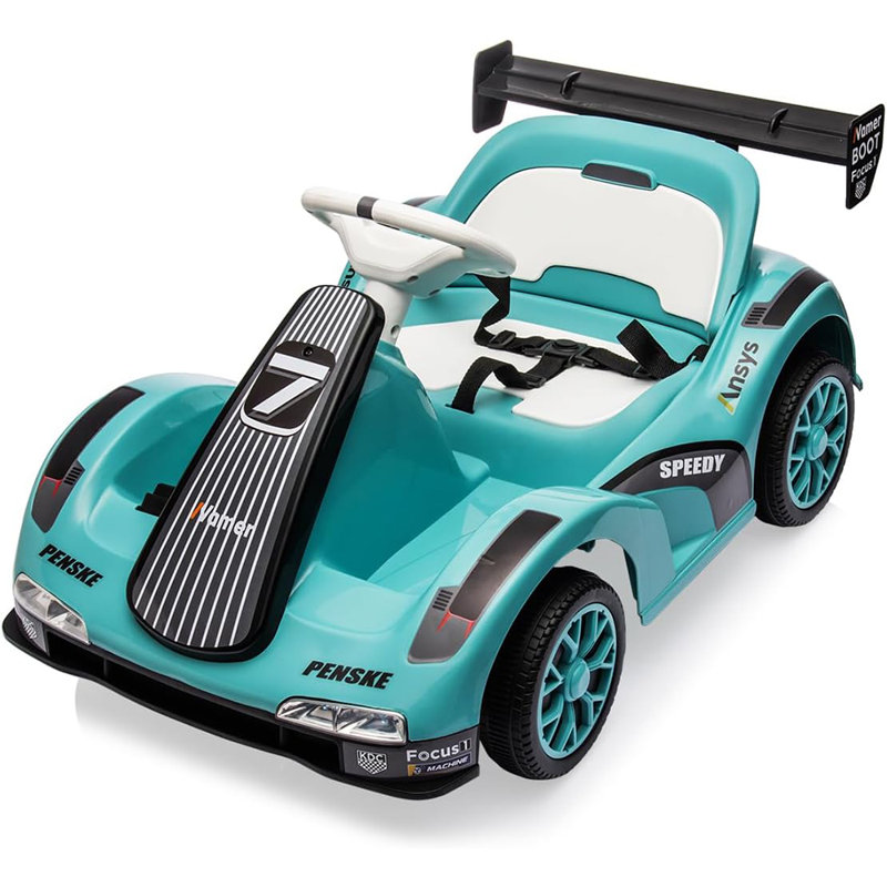 Kart électrique pour enfants avec télécommande, jouet à monter pour les tout-petits, Vert