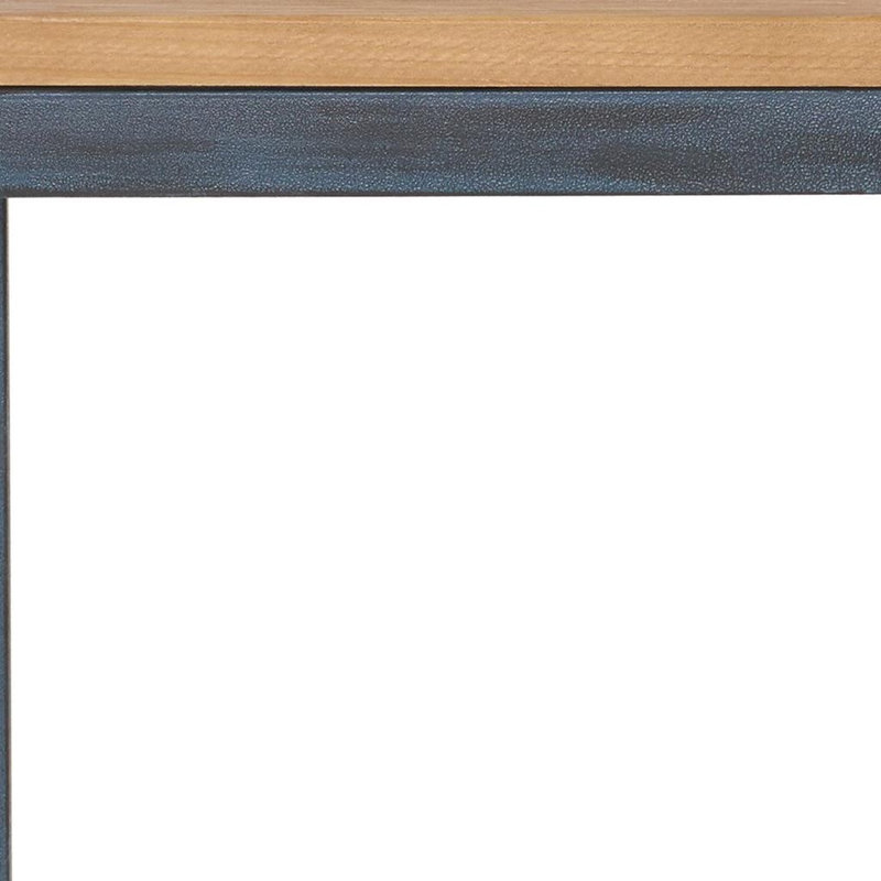 Table de bout 19 "en noyer et bois noir et fer
