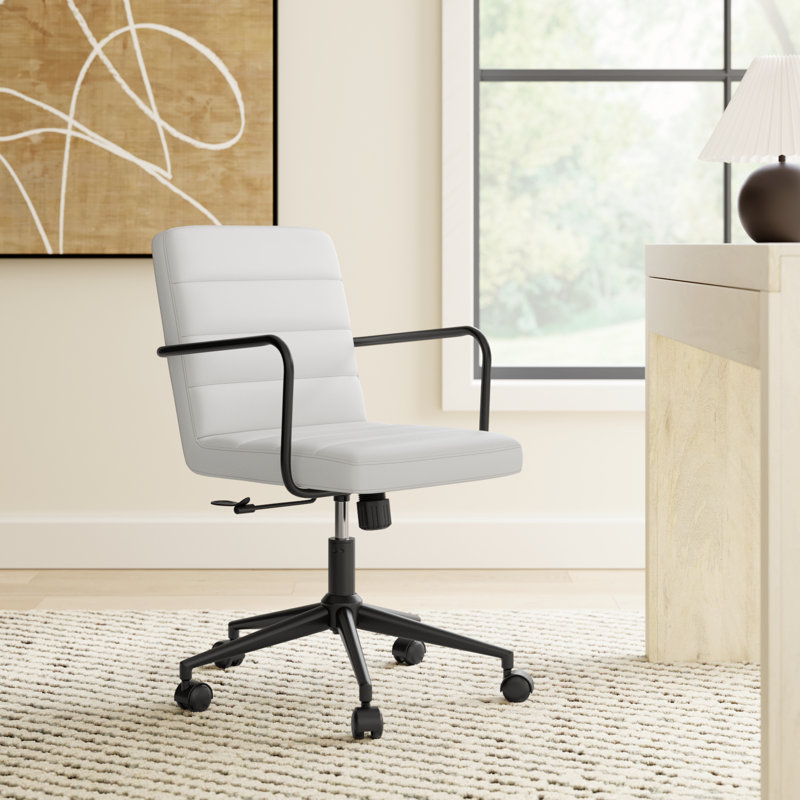 Alby Conference Chair, White Faux Leather