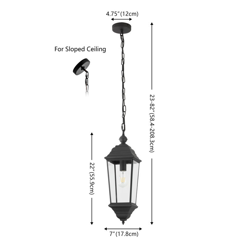Teri 7 Inch Black Metal Outdoor Pendant