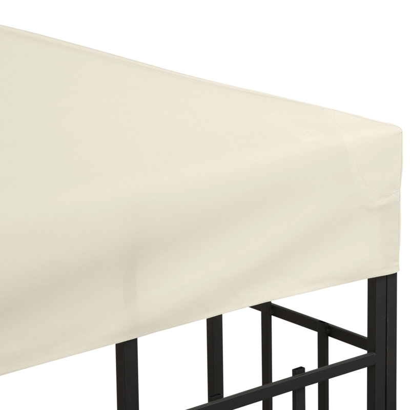 3x3m Replacement Canopy Roof, 2-tier Top Cover With Uv Protected Pa Coated Polyester, Cream White