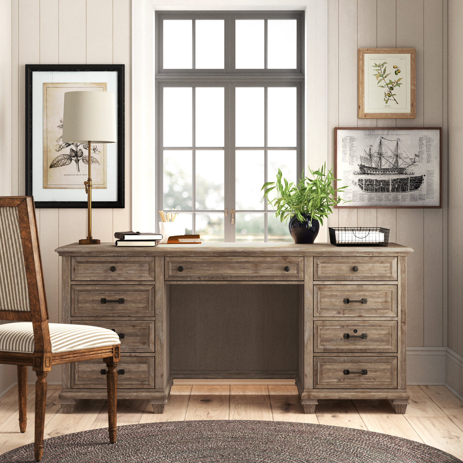 Kerey Credenza Desk, Dove Tail Gray