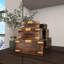 Ensemble de boîtes décoratives en bois de manguier brun foncé avec bandes en métal doré