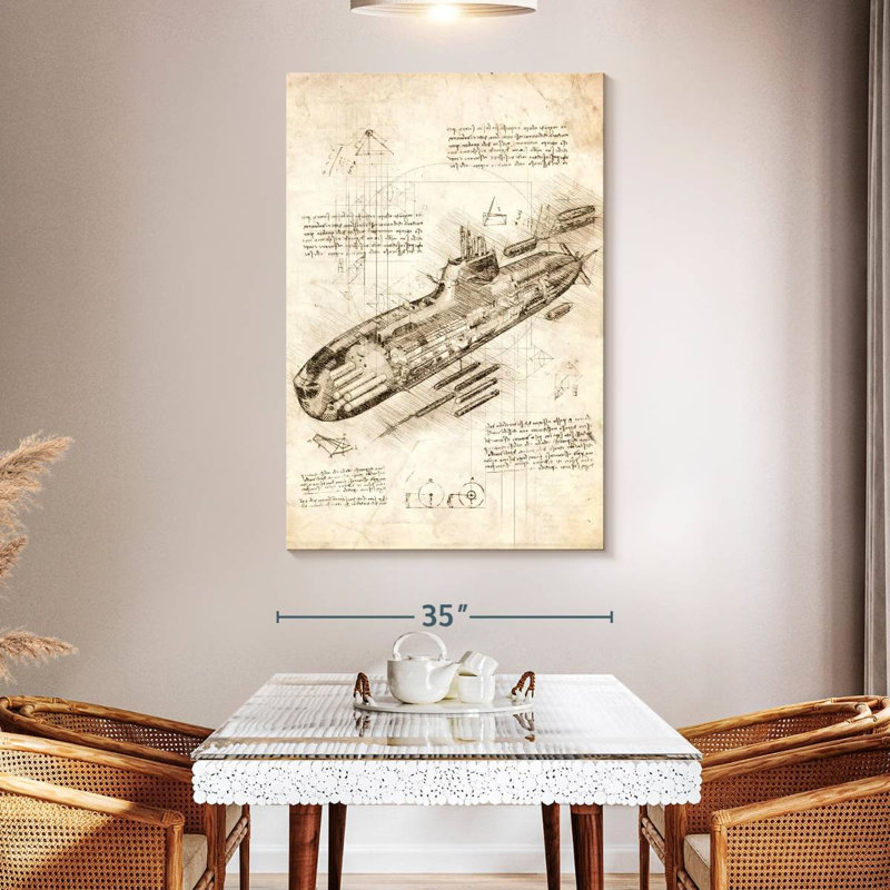 Mehar Submarine Cutaway U212, H 51 po x l 34 po