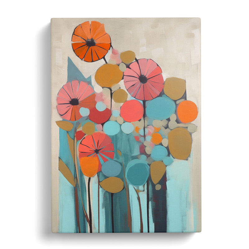 Mid Century Flowers Vol.10 - Wrapped Canvas, 50cm H x 35cm W x 3cm D