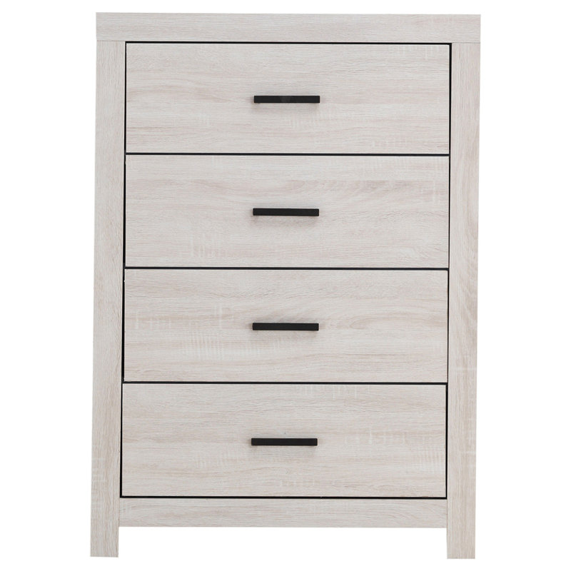 Commode rectangulaire 4 tiroirs Barrel, Chêne
