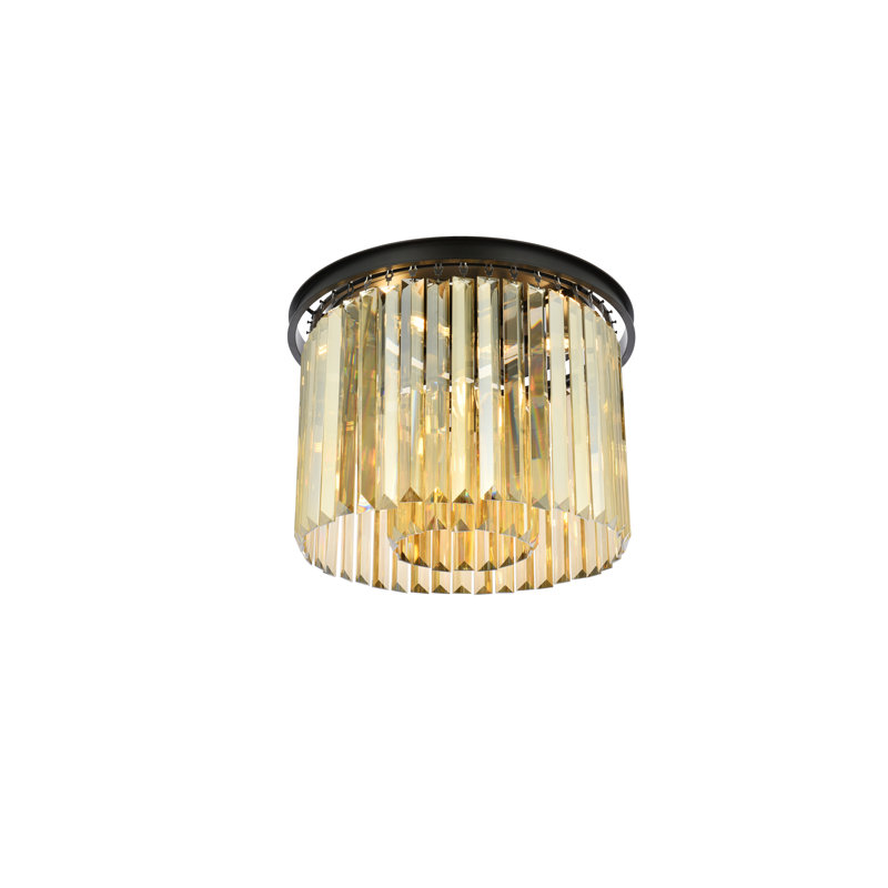 Yazmin Flush Mount, Matte Black, Smoky