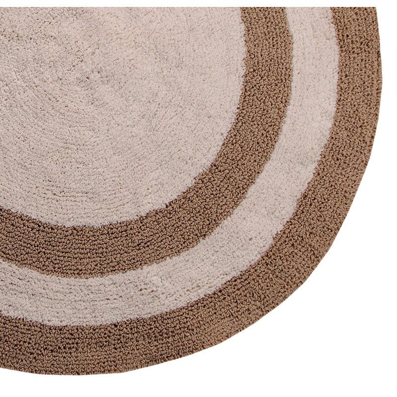 Manigault Cotton Bath Rug, Beige/Ivory