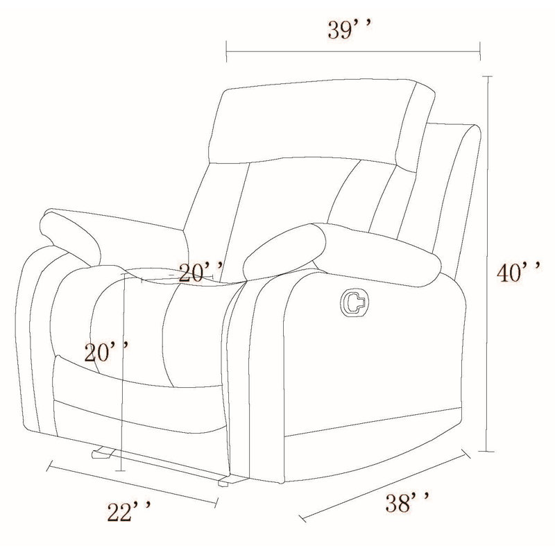 Ensemble de salon inclinable 3 pièces Ullery, Beige