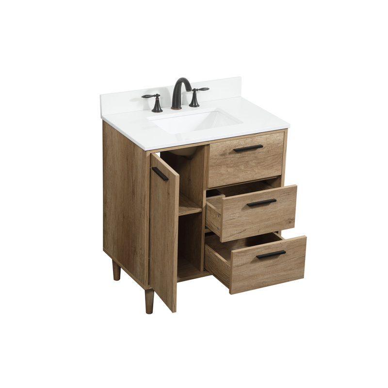 Ensemble de meuble-lavabo simple 30 po Baldwin, Chêne naturel