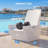 Assemble-Free Outdoor Side Table,Quick Assembly Pool Club Chair,Waterproof Plastic Pool End Table with 2 Cup Holders and 1 Tablet Holder, Essential for Outdoor Relaxation