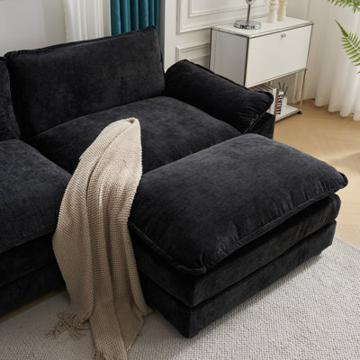 Avrilynn 120'' Upholstered Cloud Sofa&Couch with Ottoman