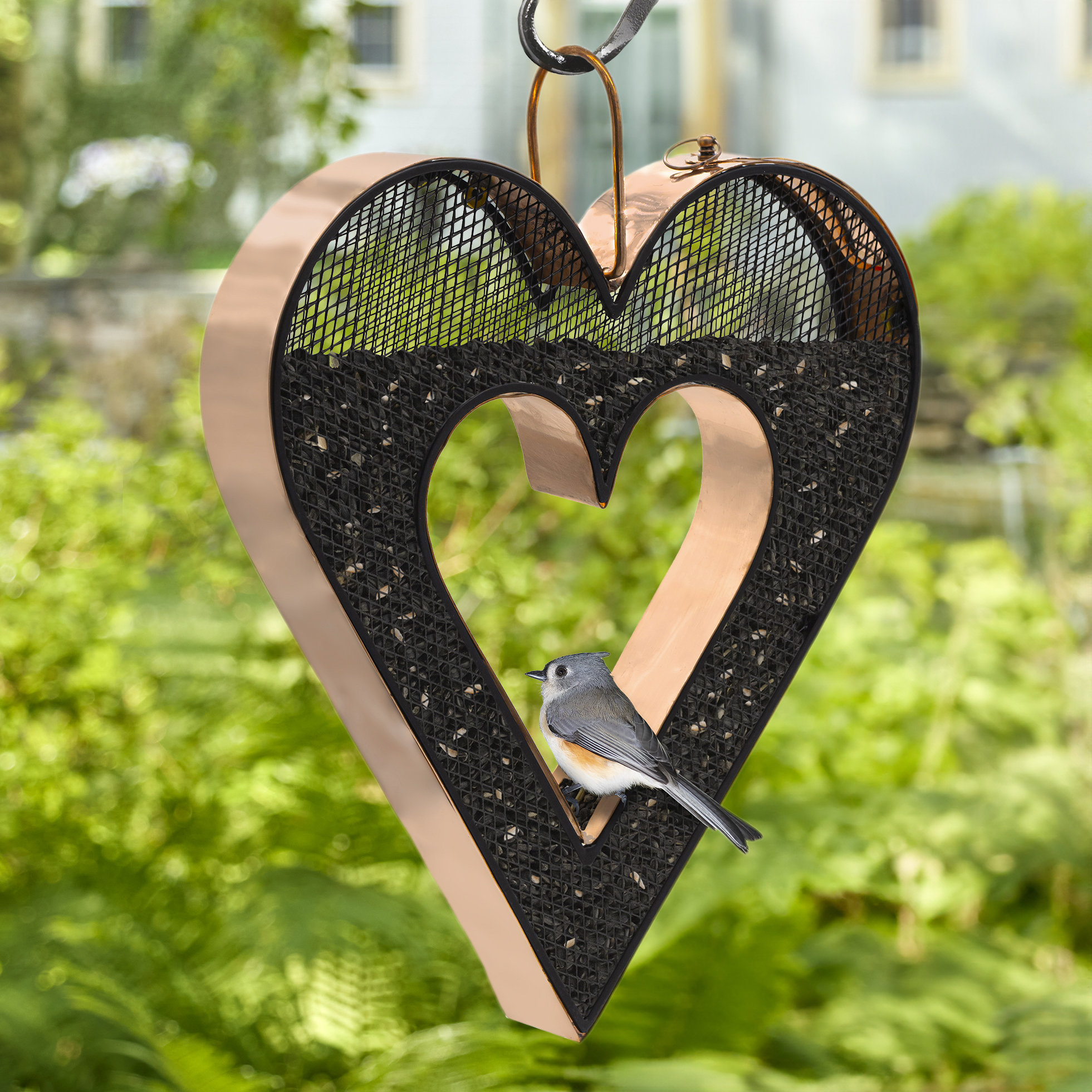 Arlmont & Co. Be Still My Heart Fly Thru Heart-shaped Copper Bird