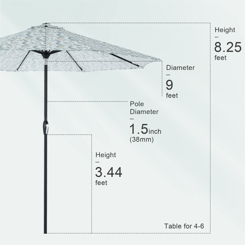 Parasol de marché 9 pi