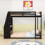 Lit superposé en bois avec bureau, tablettes, station de charge et éclairage DEL-3297721-3297724