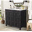 Ensemble de meuble-lavabo de salle de bain espresso vintage avec lavabo en céramique et armoire de rangement rustique