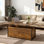 Table basse à plateau relevable avec rangement caché et deux tiroirs Veromca