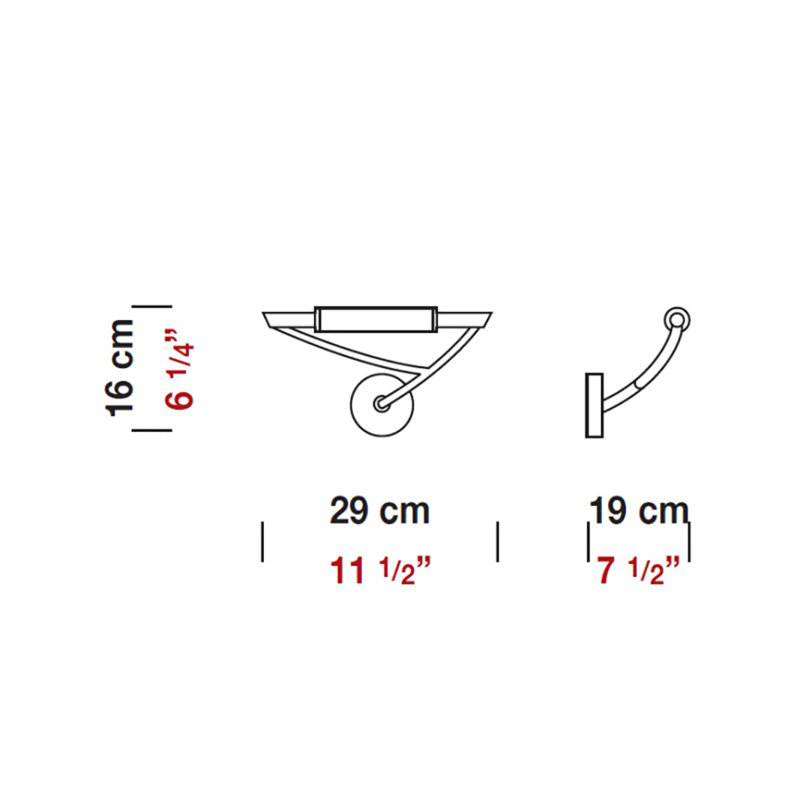 Wing 1-Light Armed Sconce, Gray Metal, Right Extending