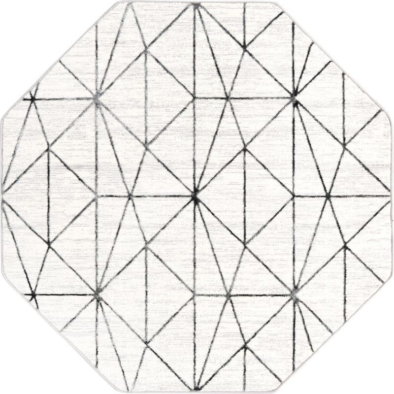 Eshin Abstract Indoor Rug, Octagon 5'3"