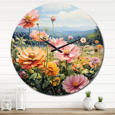 Horloge murale Zinnias