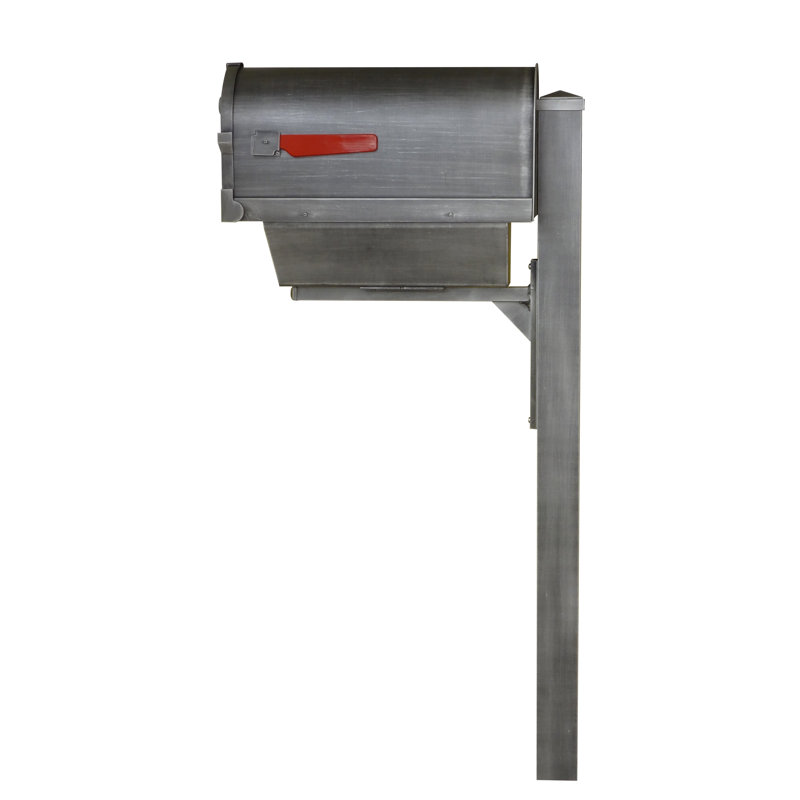 Aluminum Post Mounted Mailbox with Magnetic Closure