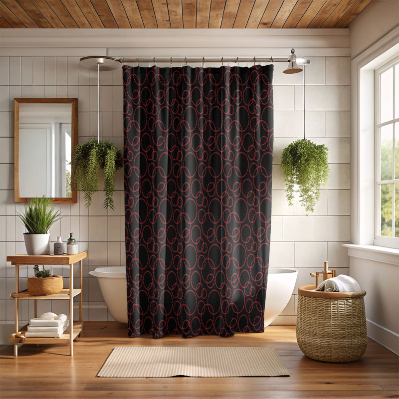 Black Spots - Premium Shower Curtain, 74"H x 71"W