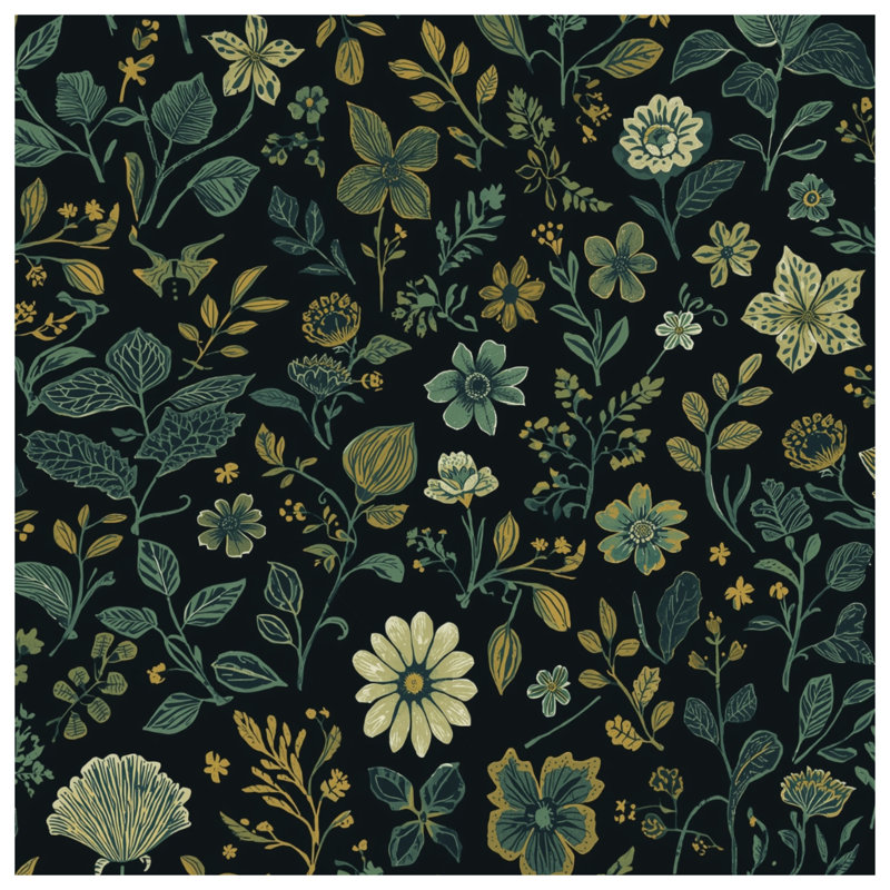 Tapis de bain à motif floral Botanical, 34 po L x 21 po L