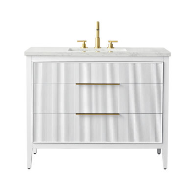 Bilroy Egremt 42'' Single Bathroom Vanity with Engineered Stone Top