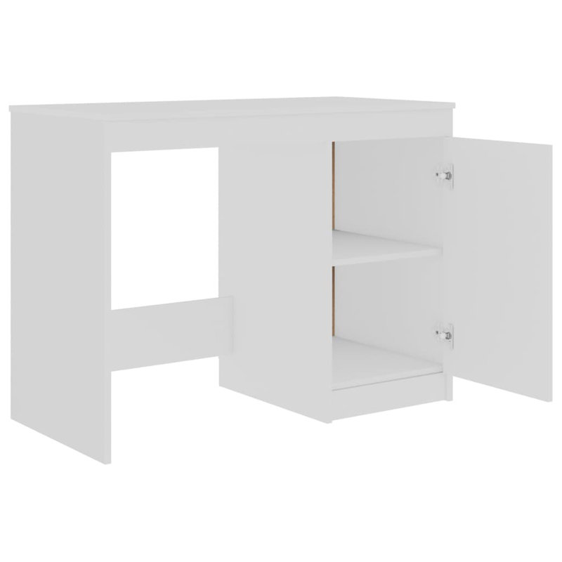 Desk Home Office Computer Desk with Storage Cabinet Engineered Wood, White