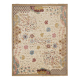 Rug & Kilim’S Chinese Art Deco Style Rug In Beige-Brown With Floral Patterns