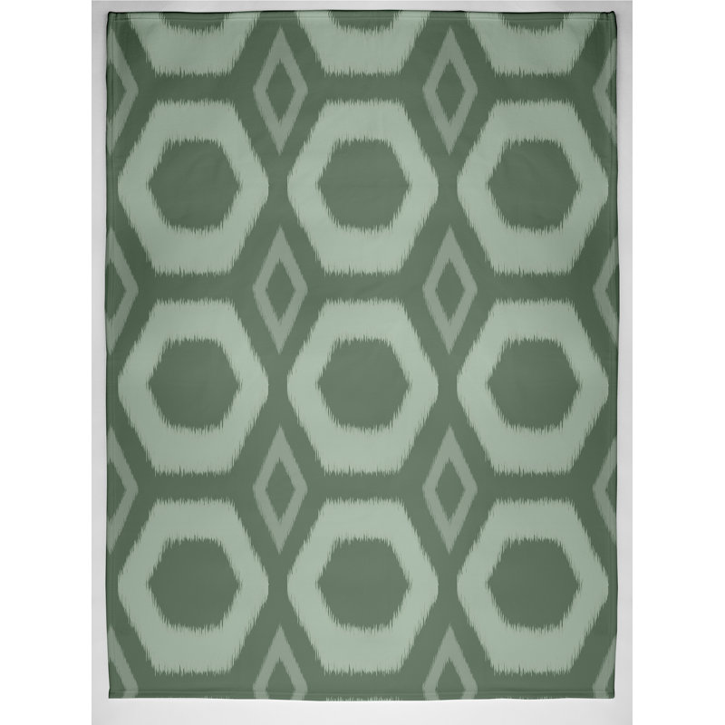 Jessamine Plain Weave / Muslin Throw Blanket, Green