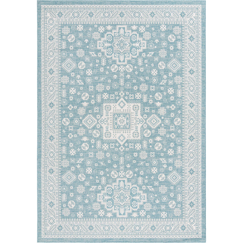 Outdoor Chand Area Rug Blue Color, Rectangle 10' x 14'