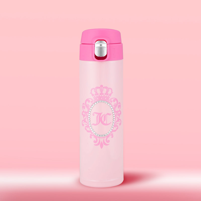 Gobelet isotherme Juicy Couture à couvercle pop-top en acier inoxydable, 15 oz, Rose