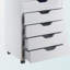 Armoire de rangement mobile à 5 tiroirs Holthaus au fini blanc, H 41,23 po x l 19,03 po x P 15,79 po-1815595454
