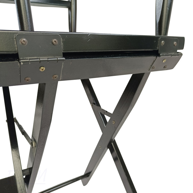 Ensemble de chaise de réalisateur pliable en bois Populus, facile à transporter et à ranger, toile durable, capacité de charge élevée, structure / toile noire