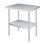 Table de préparation en acier inoxydable avec dosseret, tablette inférieure réglable et 4 roulettes, table commerciale robuste avec tablette inférieure réglable pour une utilisation extérieure, restaurants, hôtels, travaux