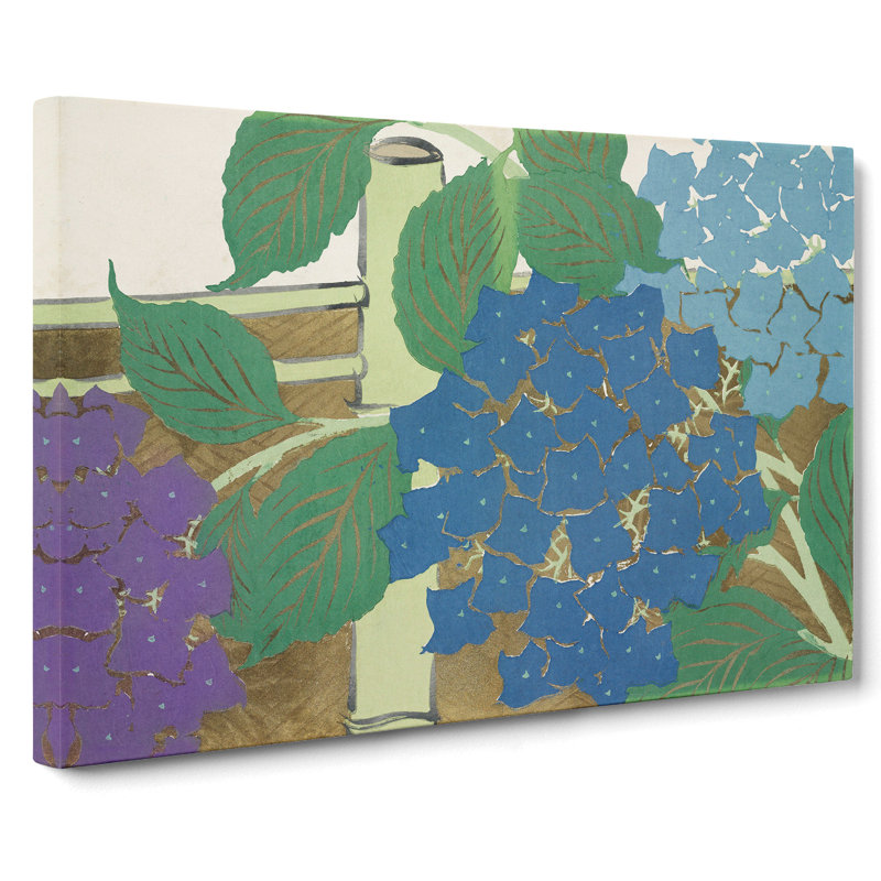Hydrangeas by Kamisaka Sekka - Wrapped Canvas, 35cm H x 50cm W x 3cm D