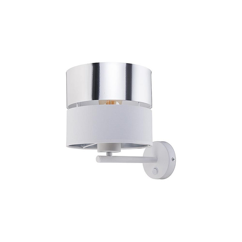 Avdhesh Armed Sconce, White, White/Silver