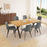 Costner 7 Pieces Dining Table Set With Rectangular Wood Top Table And 6 Upholstered Side Chairs