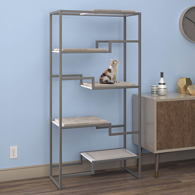 Tour pour chat 62 po Metropolitan, Gris / blanc