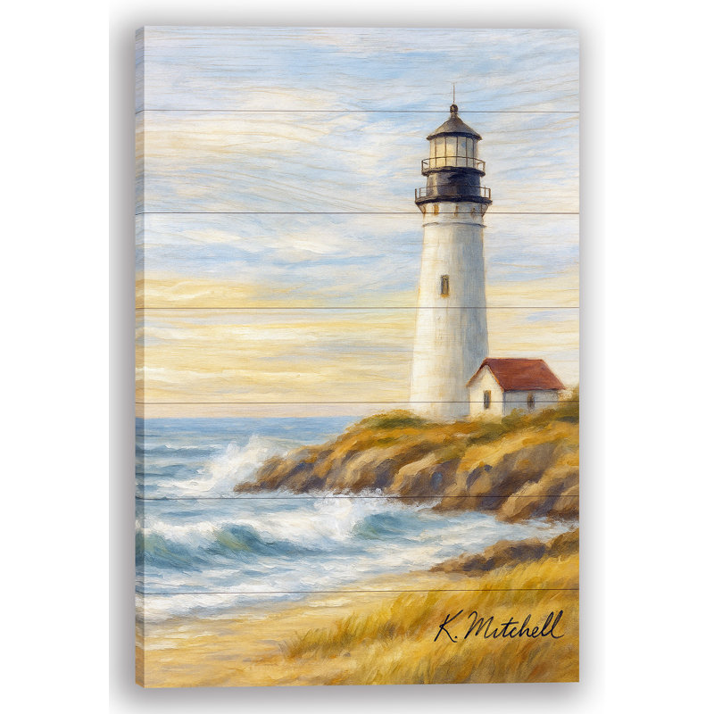 «Morning Light» - reproduction sur toile de planche de bois phare côtier